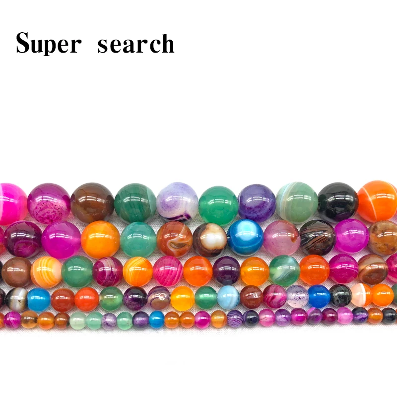 4-12mm Colorful Carnelian DIY Beads Loose Round Beads Wholesale Agat Jewelry Natural Stone Beads Accessories