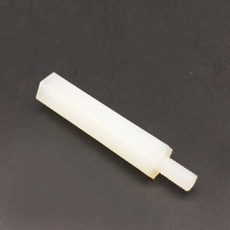 M3x19 + 6 مسامير فاصل عرافة المواجهة المكسرات ذكر إلى أنثى البلاستيك النايلون الملحقات أوف وايت حزمة 100