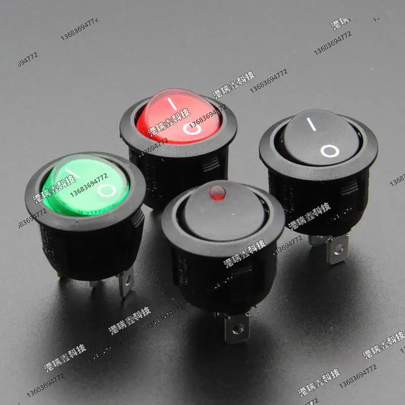 

[SA]Power switch Taiwan New SCI red GREEN(3p) BLACK(2p) illuminated rocker switch 220V Round Rocker Switch R13-112B--50pcs/lot