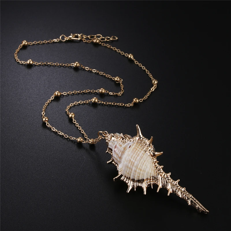 Natural Bohemian Conch Necklaces For Women Girls Fashion Shell Cowrie Pendant Necklace Ocean Beach Female Summer Jewelry Gifts