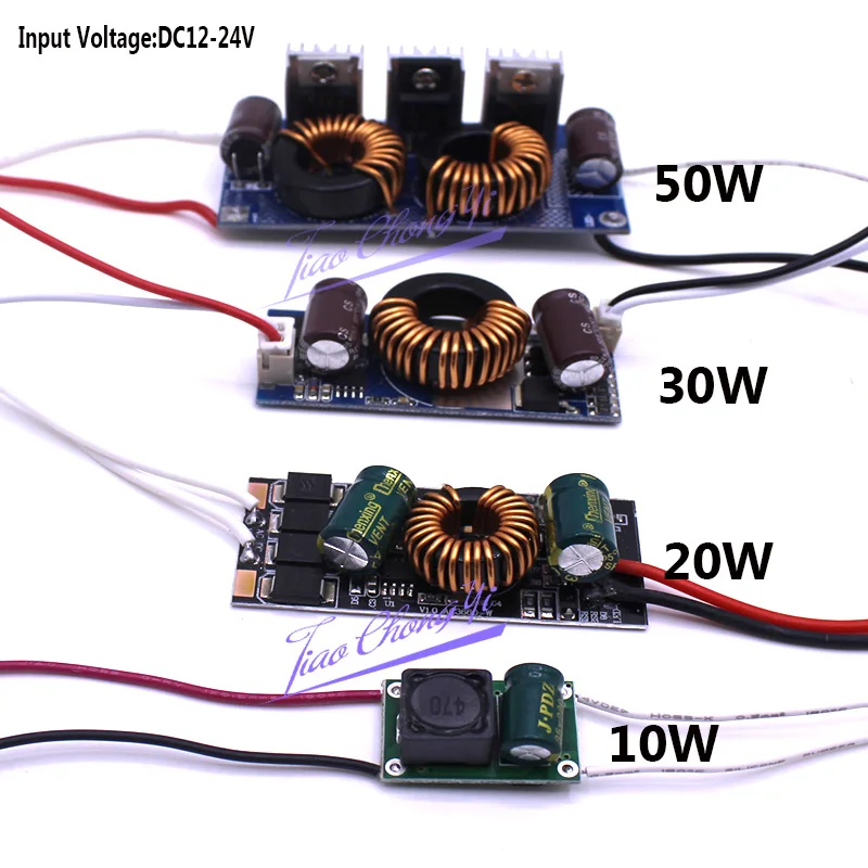 

LED Driver DC12V-24V 10W 20W 30W 50W High Power LED Driver Supply Constant Current LED Chips Light led Lighting Transformers