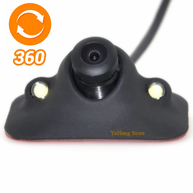 New Arrival Auto parking HD CCD Night Vision 360 Degree Car side/ Front Camera Reversing Backup Camera 2 LED ,Free Shipping