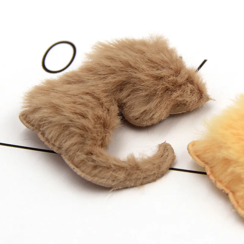 24pcs/lot 4.5x4.9cm Mix colors Plush Cat Padded Appliques For Children hair Clip Accessories and DIY Kid patches