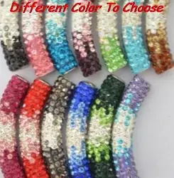 5 pcs/lot 45cm mixed multicolor disco pave diy loose e744 bracelet necklace gradient tube  beads long bending Crystal