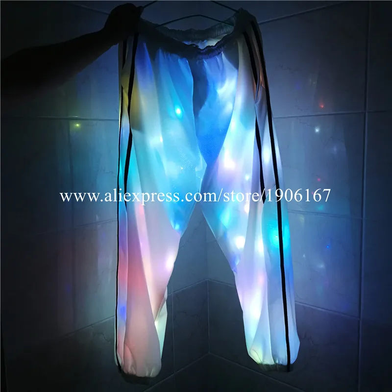 Stage Performance LED Luminous Dance Ballroom Costumes Led Flashing Clothes Growing Led Dance Pants Suit Event Party Supplies