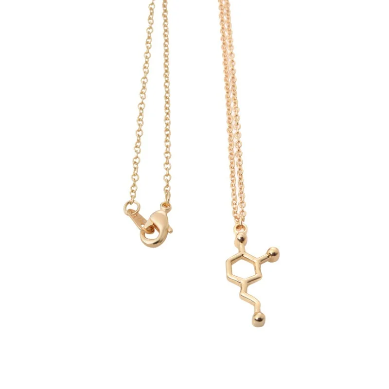 DNA Serotonin Dopamine Acetylcholine Biochemistry Molecule Pendant Necklace Women Girls Doctor Jewelry Accessories Gifts