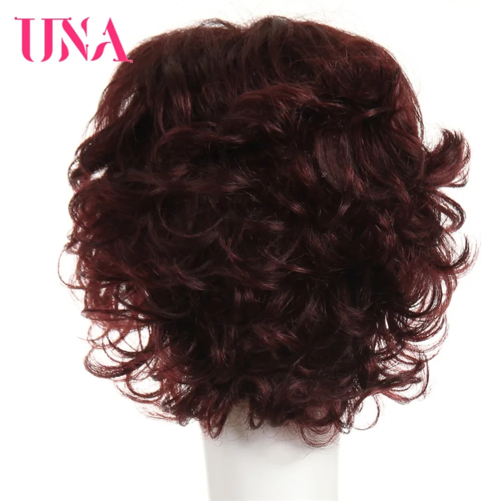 UNA Non-Remy Malaysian Human Hair Funmi Curly Wigs For Women 150% Density #1 #1B #2 #4 #27 #30 #33 #99J #BURG #350 #2/33