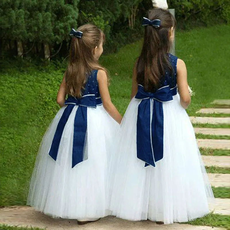 

2019 Brand New Flower Girl Dresses Sleeveless Real Wedding Party Dress Pageant Communion Long Little Flower Girls Dress