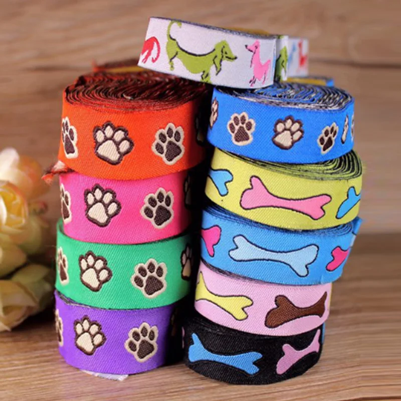 

Горячая Распродажа! 100% Строительная лента 5/8 ''(16 мм) 7/8''(22 мм) 10 ярдов милые кости для ошейника для собак своими руками, новинка, оптовая продажа