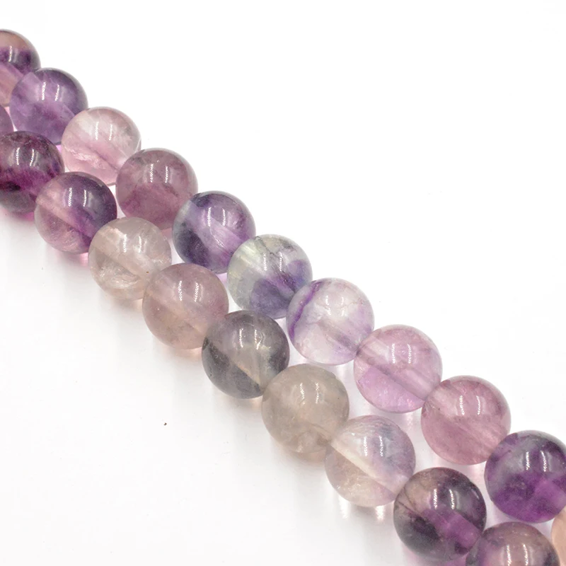 4-12mm Natural Stone Purplel Fluorite Round Beads Wholesale Loose Beads for Fashion Jewelry Making Accessories DIY