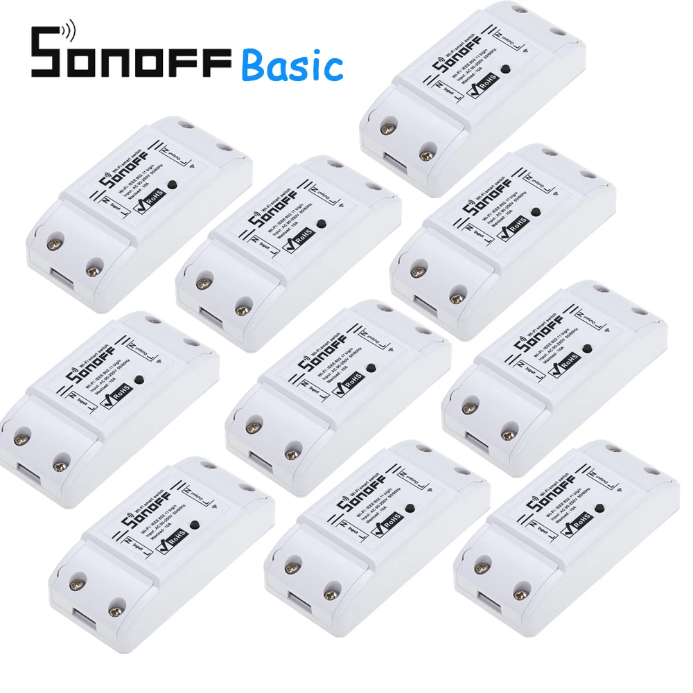 

5 pcs/10 pcs Sonoff Basic R2 Smart Switch Universal type WiFi Outlet Plug DIY Module smart home Works with Alexa Google home