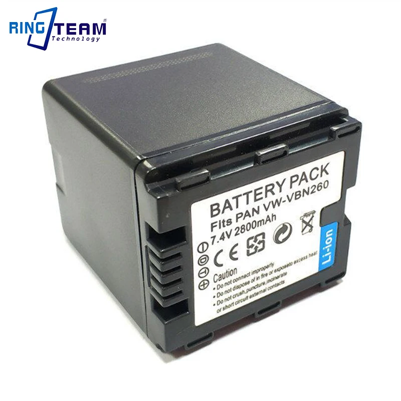 

VW-VBN26 батарея VBN260 (2800 мАч) для Panasonic VW-VBN26 HC-X800, HC-X900, подходит для Panasonic VW-VBN390 VBN130 HC-X910 HC-X920