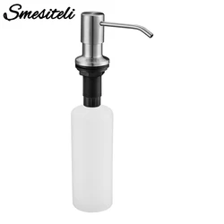 Stainless Steel Kitchen Sink Countertop Soap Dispenser Built in Hand Soap Dispenser Pump, Large Capacity 13 OZ Bot