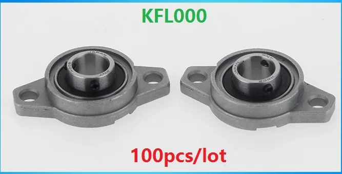 

100pcs/lot KFL000 FL000 10 mm pillow block bearing 10mm flange block bearing Bracket zinc alloy units for CNC router