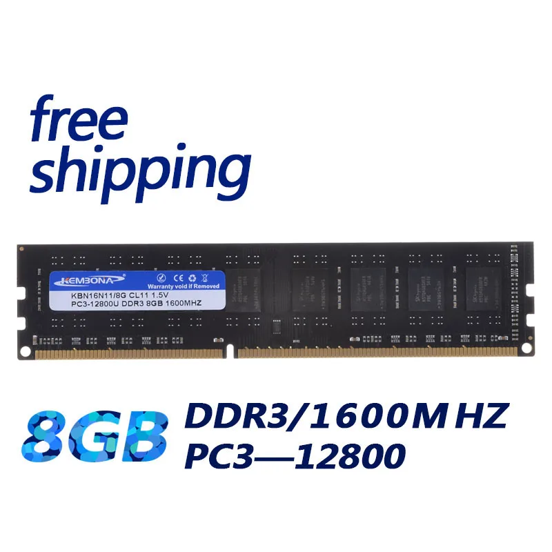 

KEMBONA High Performance Best Price LONGDIMM DESKTOP DDR3 8GB 1600MHZ Memory PC12800 work on All Motherboard