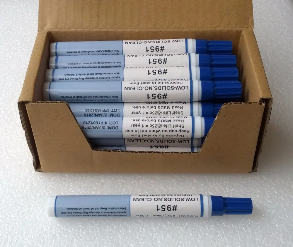 50pc Kester-951 Rosin Flux PEN 500ml (50 x 10ml) good for DIY Solar cells Panels soldering, PCB board/electrical repair