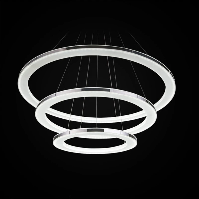 Acrylic Rings Nordic Modern Pendant Lamps Lighting Fixtures Dia40/50/60/80CM for Restaurants Bedroom Office Living Room Stair