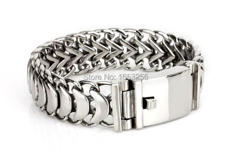 8.5 inch 20mm wide High Quality dragon bone Curb Chain bracelet 316L Stainless Steel bangle bling in men fashion  jewelry