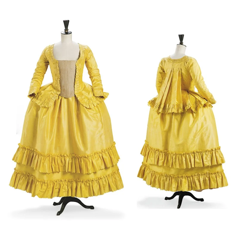 Cosplaydiy Custom Made Girls Child Mid 18th Century Ball Gown Dress Kids Yellow Fancy Marie Antoinette Dress L320