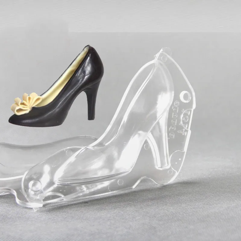 PC Clear High Heel Shoe Shoes Polycarbonate Chocolate Mold Candy Mould Bundle 3D  Molding Instructions 3 D DIY for home baking