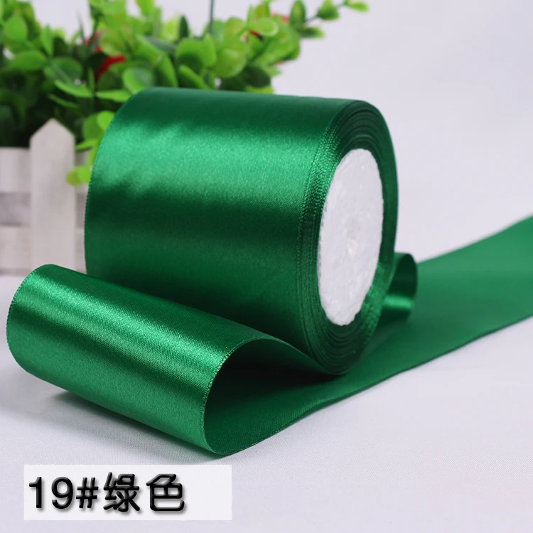 80mm  green Silk Satin Ribbon 50mm Wide Party Home Wedding Decoration Gift Wrapping Christmas DIY Material Supplies 22M