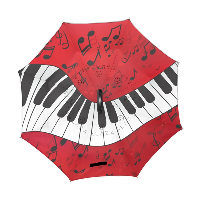 Piano Music Pattern Inverted Umbrella Double Layer Sun Parasol Women Rain Reverse Umbrellas Male Guarda Chuva Windproof Umbrella