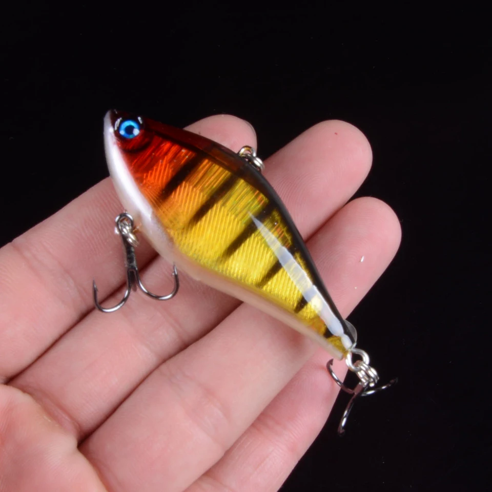 1pcs 6cm 13g hard lure sinking pencil VIB Lure Ice fishing Minnow Fishing lure with treble hook With 3D Eyes