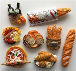 France Paper Bag Of Coarse Grains 3D Resin Fridge Magnets Tourist Souvenirs Refrigerator Magnetic Stickers Home Decortion