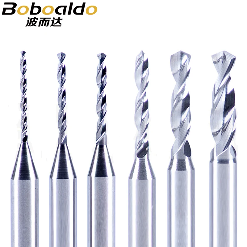 

10pc 3.175mm Carbide Drill Bits Micro Engraving CNC PCB Endmill Making Hole Aluminum Wood Acrylic Plastic 0.2mm to 3.0mm