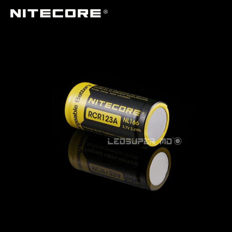 2PCS Original Nitecore NL166 RCR123A Rechargeable Li-ion Battery with 650mAh 3.7V 2.4Wh