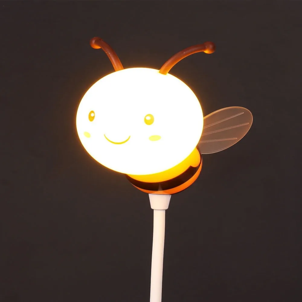 USB chargeable Bee Touch Sensor Cordless LED Desk Table Reading Lamp Cute NightLight Touching Dimmable Baby Sleeping Creative