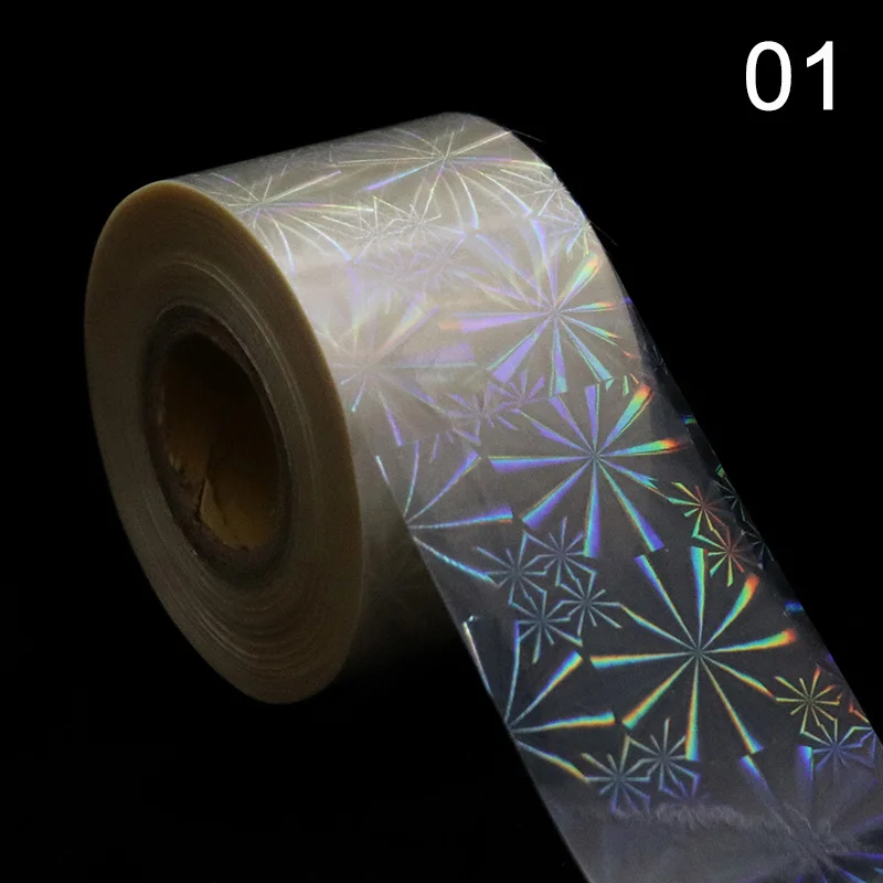 1Roll Holographic Starry Sky Nail Foils Transparent Laser Point Nail Art Transfer Stickers Decals Manicure Decorations