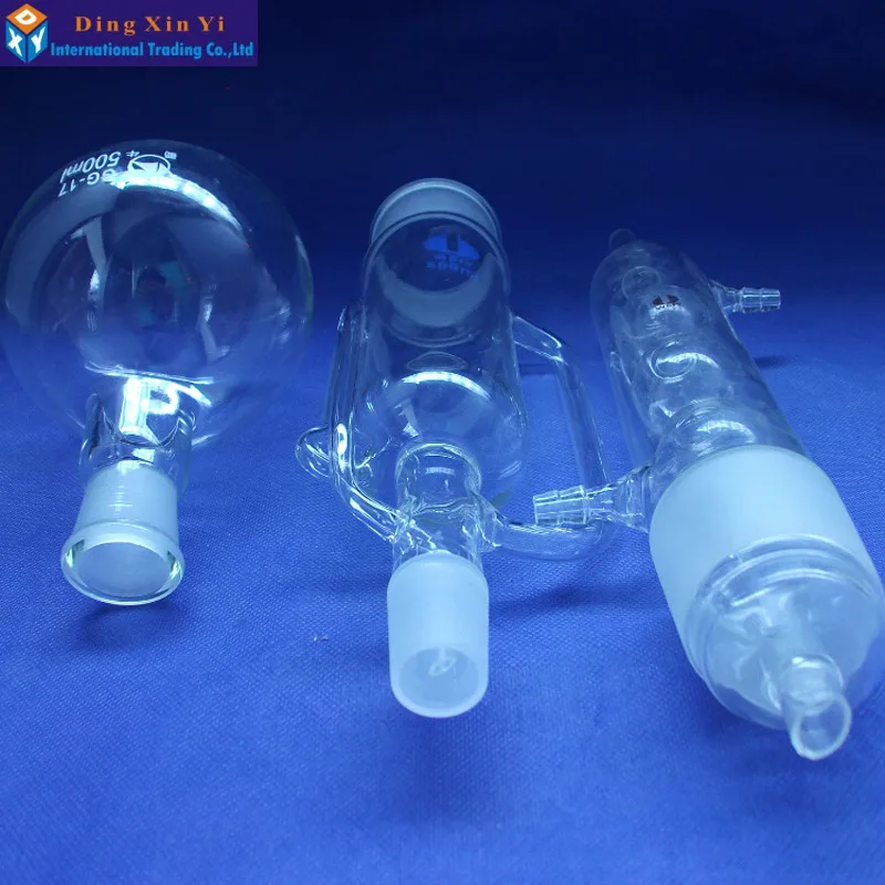 0.5L Extraction Apparatus soxhlet with bulbed condenser,500ml Glass Soxhlet extractor,condenser and extractor body,Lab Glassware