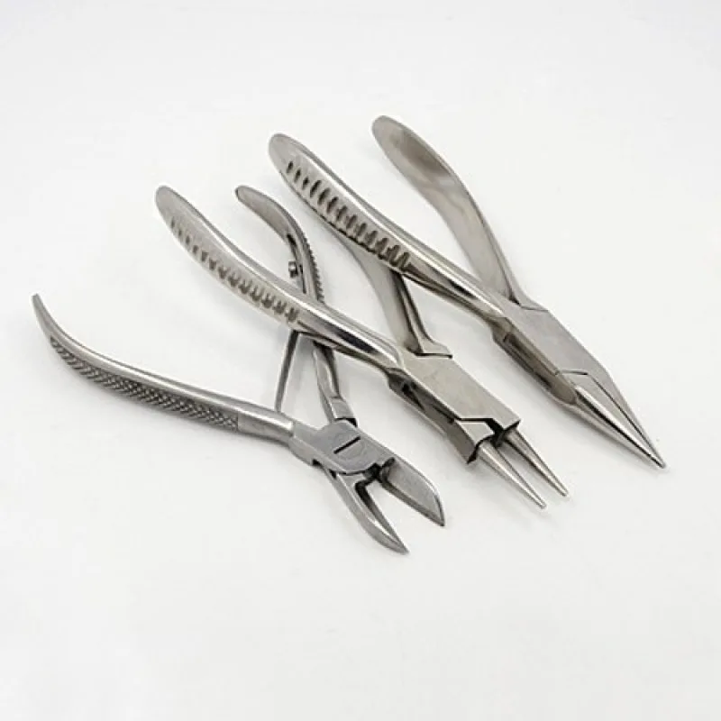 3pcs/set Carbon Steel Side-Cutting Pliers Needle Nose Pliers Set for DIY Jewelry Making 145~165x45~65mm