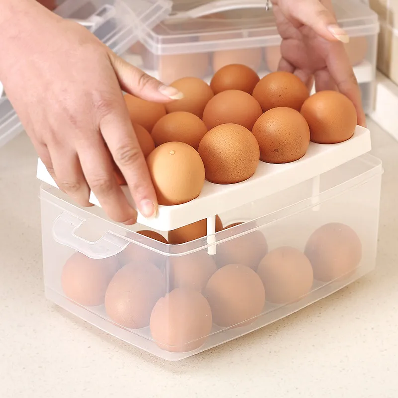 

SBLE clear plastic kitchen egg storage box Basket organizer Egg Food Container Storage box home kitchen accessories free ship