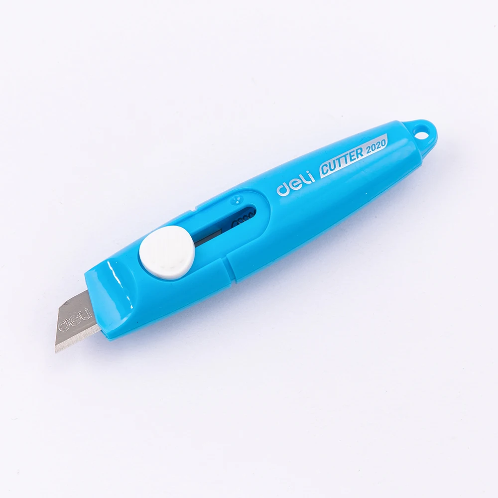 DELI-Mini cortador de papel portátil, cuchillo de corte de utilidad de Color caramelo, papelería