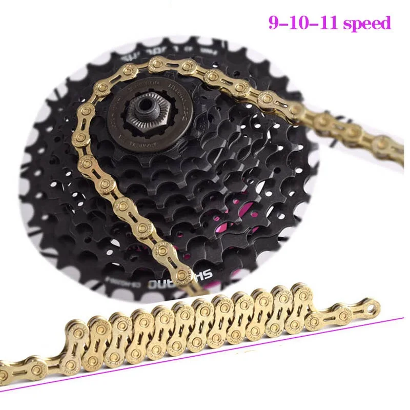 

MTB Road Bicycle Bike Chain 9S 10S 11S Hollow Ultra Light 9 10 11 Speed 116L Chain Bike Compatible For Shimano SRAM