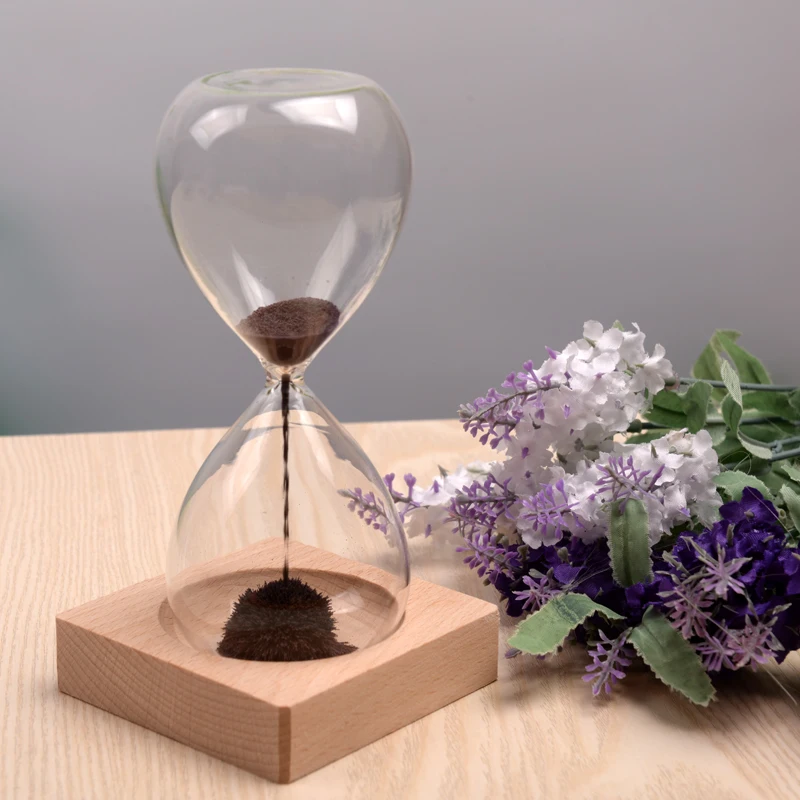 Free ship 1Pcs Awaglass Hand-blown Timer clock Magnet Magnetic Hourglass ampulheta crafts sand clock hourglass timer Christmas