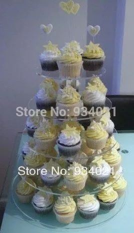 

Acrylic Tier Cake Stand / Round 5 Tiers Clear Acrylic Cup Cake Stand
