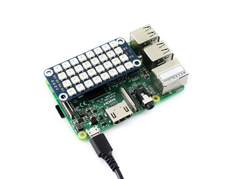 Gorra LED RGB de color verdadero para Raspberry Pi, pantalla colorida compatible con cualquier revisión de Raspberry Pi (directamente conectable)