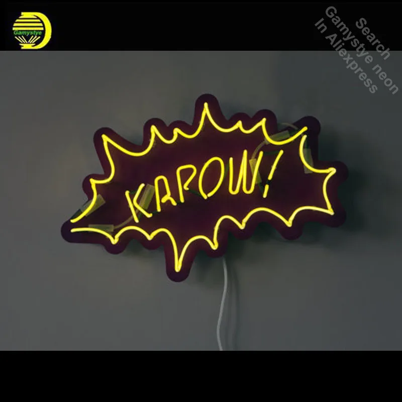 Neon Sign for KAPOW Pop Art Neon Bulb sign handcraft Handmade neon signboard personalized post war consumer boom wall decor Art