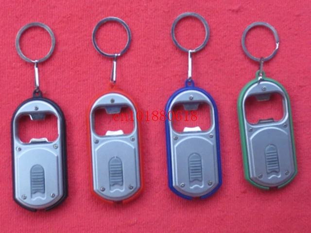 Free Shipping 3 in 1  LED Light  Key chain Beer Bottle Opener Keychain Ring,500pcs/lot