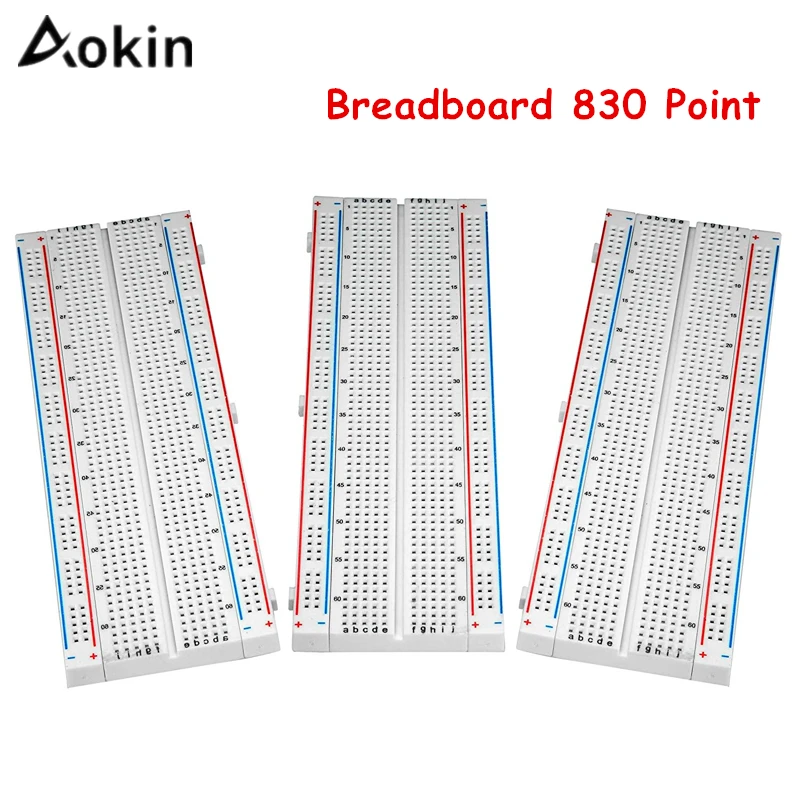 Aokin MB-102 Breadboard 830 Point Solderless Pcb Bread Board Voor Diy Kit Protoboard Pcb Board Test Circuit Board Voor Arduino