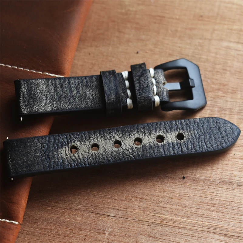 Handmade Cow Leather Vintage Watch Strap Belts Replacement Watchband 18mm 20mm 22mm 24mm For Men Women Wristband KZV07