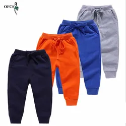 Pantalones deportivos de Color caramelo para niño y niña, ropa activa para adolescentes, Otoño, Primavera, superventas, 2-12 años