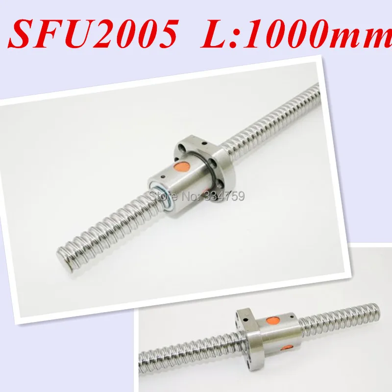 

2005 Ball Screw SFU2005 1000mm with single ball nut 2005 with no end machined CNC parts 20mm ballscrew