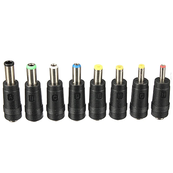 Adaptador de enchufe Universal de 8 CC, Conector de 5,5x2,1mm a 8 para cable de ordenador portátil