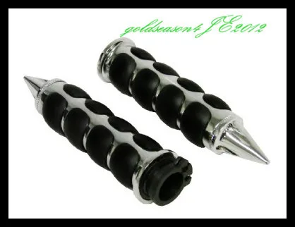 CHROME SPIKE HAND GRIPS   for Har ley  David son Sportster Dyna Softail 1