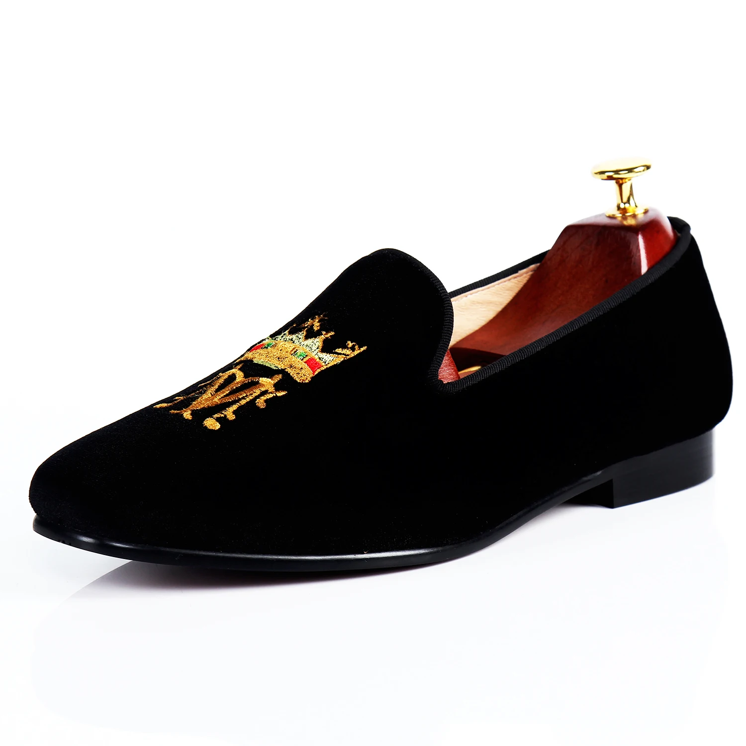 Harpelunde Men Wedding Shoes Dress Embroidered Velvet Tuxedo Loafers