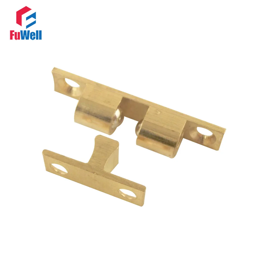 10pcs Door Catches Touch Beads Lock Door Spring Clip Cabinet Closer Brass Double Ball Catch Cabinet Door Latch